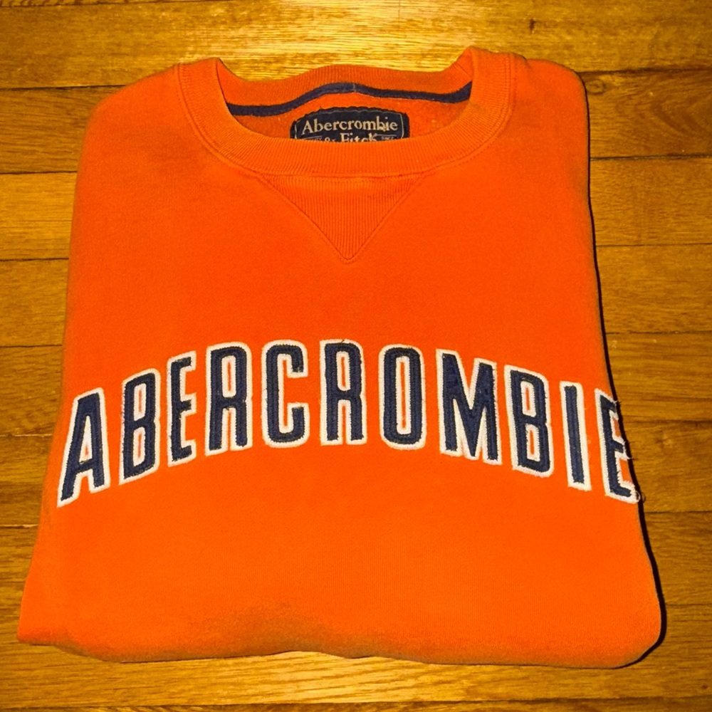 Abercrombie & Fitch Men's Orange Sweatshirt XL Vintage - Picture 5 of 8